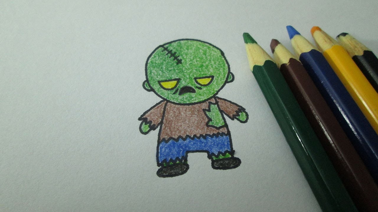 Cómo dibujar un zombie kawaii