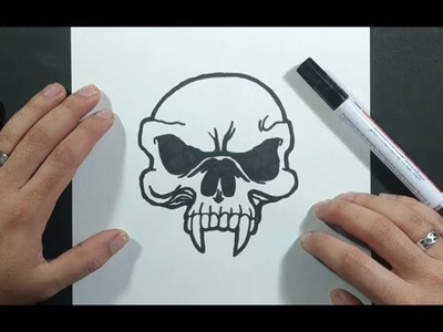 Como dibujar una calavera paso a paso 32 | How to draw a skull 32