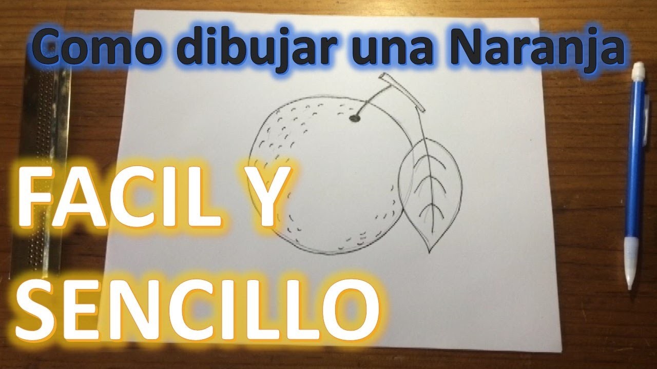 Como dibujar una Naranja a lápiz FÁCIL Y SENCILLO paso a paso Explicado