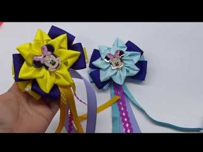 COMO HACER FLORES de Cinta Gros para decorar Moños de Niña,Flowers and Bows DIY