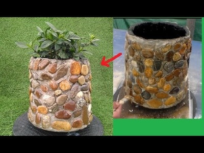 Como hacer macetas de cemento y piedras, Ideas Creativas para Terraza o Jardín decoración jardinería