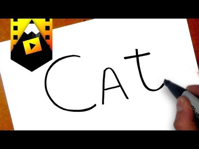 Como transformar la palabra cat en dibujo | transforme a palavra cato em desenho