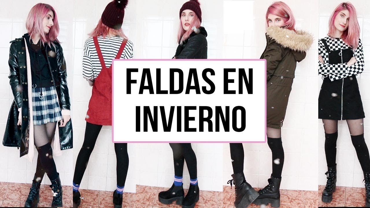 ¿COMO USAR FALDAS. VESTIDOS EN INVIERNO? ♡ 5 OUTFITS 2018