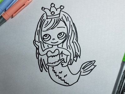 Dibujar una sirena para  niños