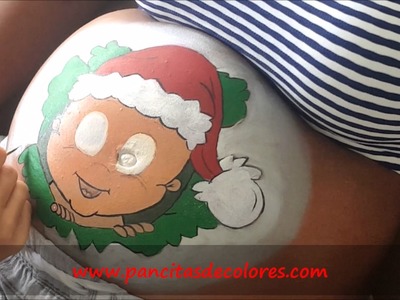 Dibujo navideño 2016 - Belly Painting by Pancitas de Colores
