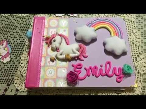 LIBRO DE FIRMAS BABY SHOWER UNICORNIOS.SCRAPBOOKING