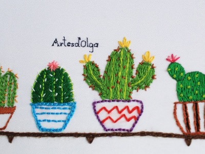 Cactus Bordados a Mano Paso a Paso | Cactus Embroidery