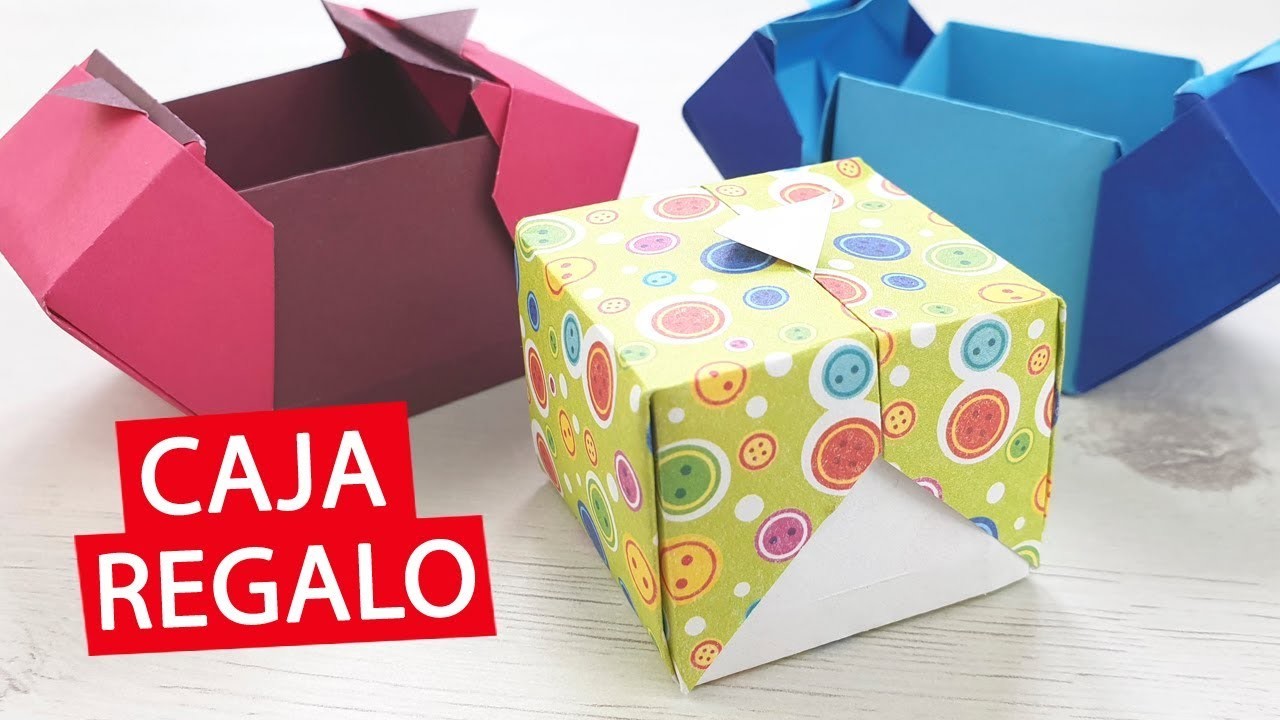 ???? Como hacer caja de regalo de papel - Origami  (sin pegamento)