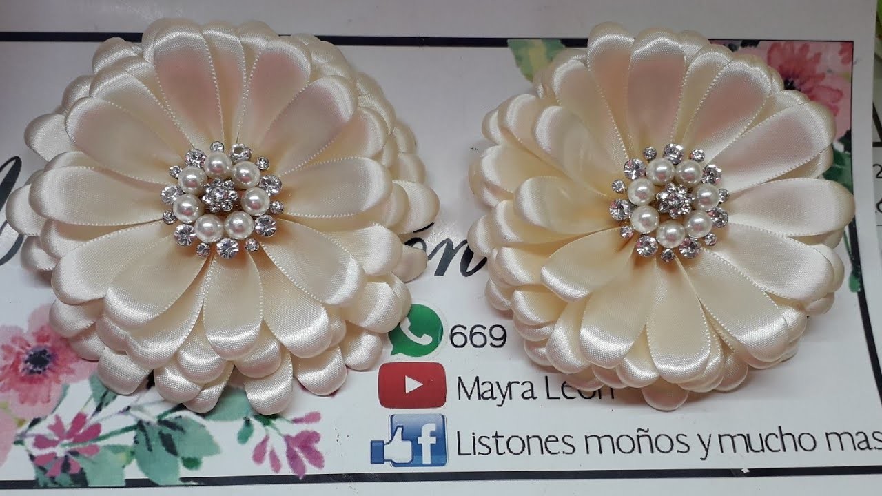 Como hacer una flor tostón de satin doble cara |Mayra León |
