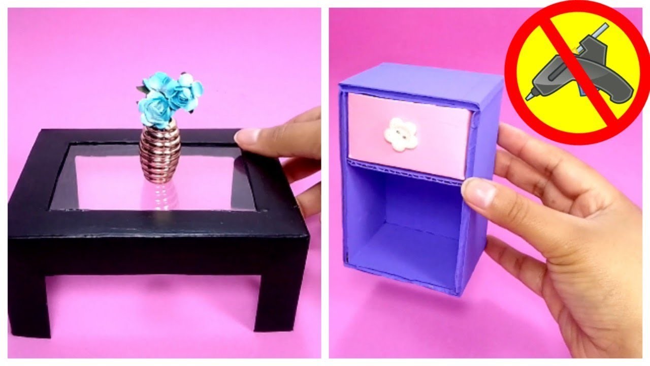 Como hacer una Mesa en Miniatura de Cartón | how to make MiniatureTable with Cardboard