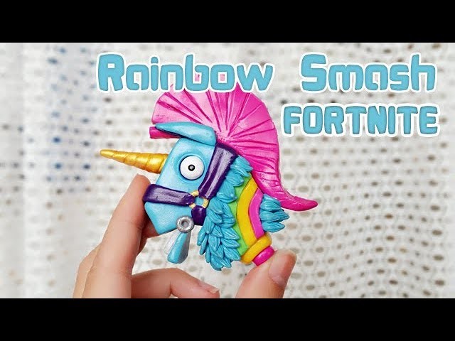 DIY - Imán de Rainbow Smash ( Fortnite Battle Royale ) - Polymer Clay Tutorial. Fimo