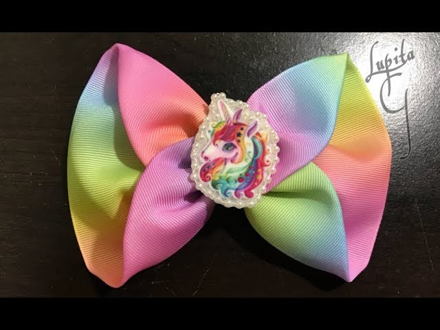 Moño sencillo de unicornio ???? moño con listón de 7.5cm