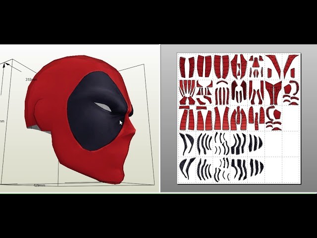 Papercraft (DIY) - Deadpool Mask