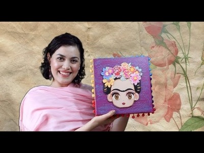 Pintura Inflable en  CAJITA DE MADERA Frida Khalo paso  a paso.Diana ManoArt