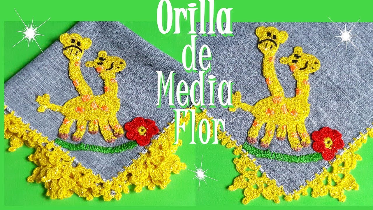 Puntilla de media Flor a Crochet.  Orilla Fácil ????‍♀️ ????