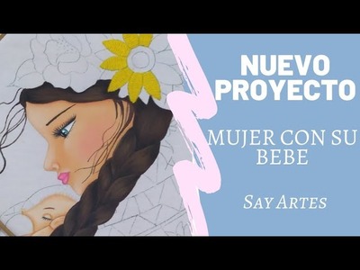 3 - Pétalos de flor y Hojas - Señora con su bebé | Say Artes