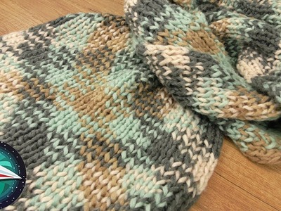 Color Pooling | Chal XXL para el otoño tejido a dos agujas con lana Woolly Hugs Plan | DIY