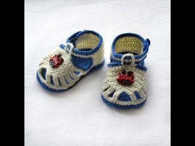Huarachito tejido a crochet para bebe unisex