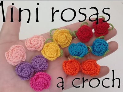 Mini rosas a crochet - flores a crochet - aplicaciones -