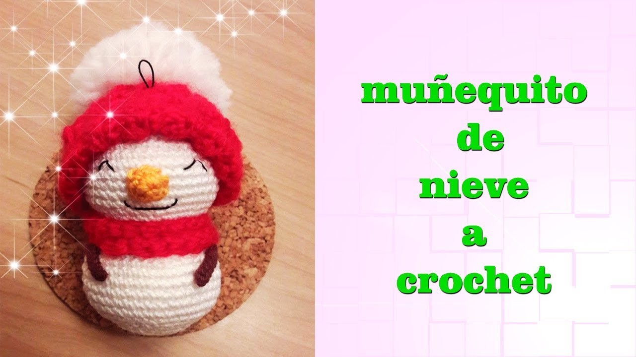 MUÑECO DE NIEVE a crochet. segunda parte. adorno para el arbolito de Navidad