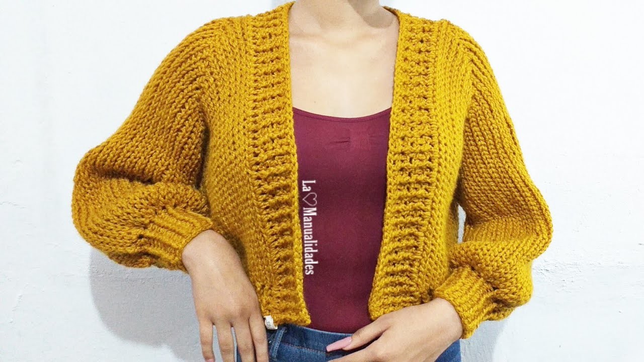 Sueter\Cardigan tejido a crochet para mujer (punto ingles)