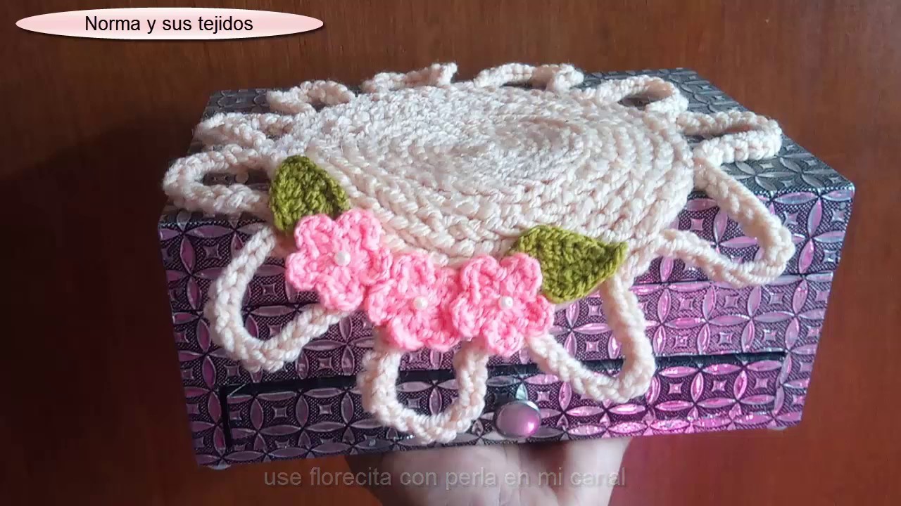 Tapete hecho con cordón a crochet