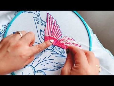 2. Bordado Fantasía Mariposa 1. Hand embroidery Butterfly. Fantasy Stitch