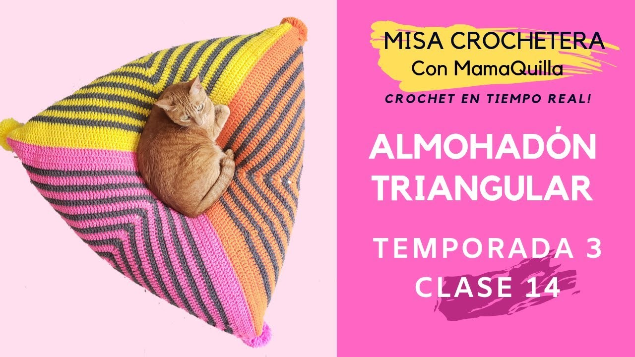 ALMOHADÓN TRIANGULAR - Crochet en Tiempo Real con mamaQuilla!