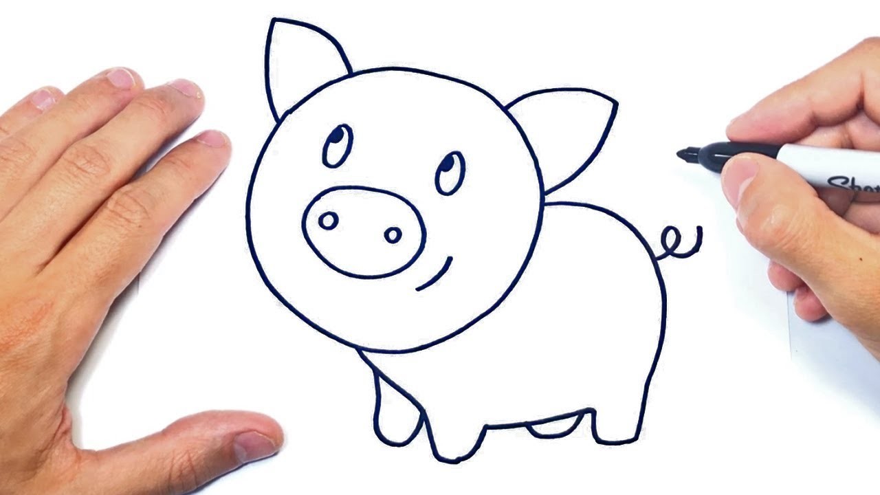 Cómo dibujar un Cerdo Paso a Paso | Dibujo de Cerdo