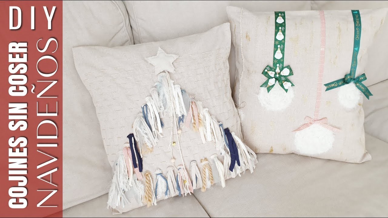DIY COMO HACER COJINES NAVIDEÑOS SIN COSER FÁCILES | DECORACIÓN NAVIDEÑA 2019 | CHRISTMAS PILLOWS