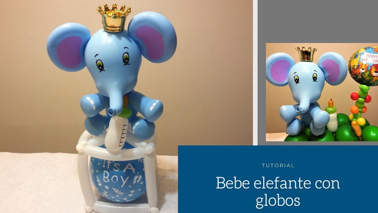 Elefante con globos para Baby Shower o Cumpleaños - Baby Elephant - Decoracion con globos