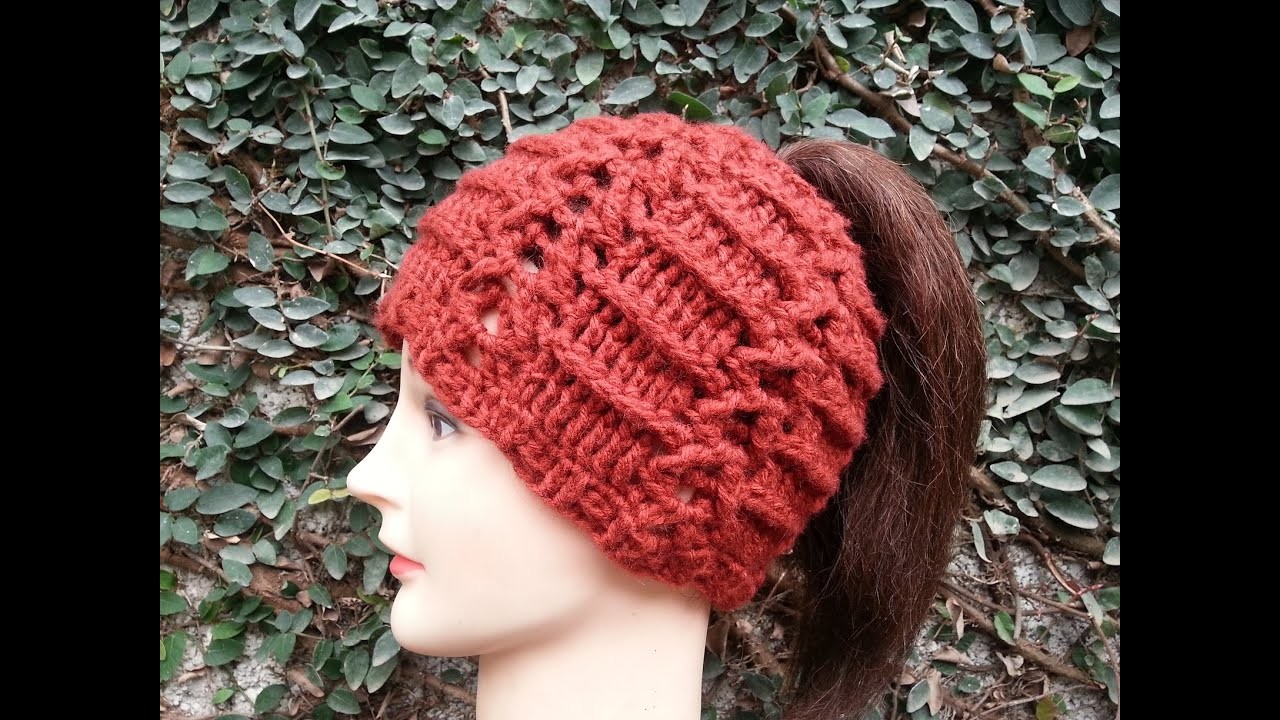 Gorro de invierno, para sostener el cabello I puntada en relieve