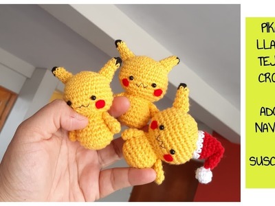 PIKACHU LLAVERO CROCHET - ADORNO NAVIDEÑO