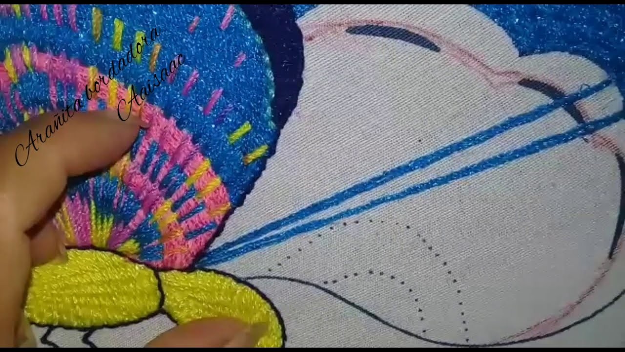 Puntada para mariposas, flores y colas de pavorreal.(butterfly embroidery