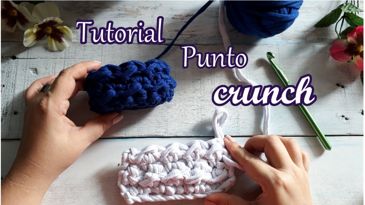 PUNTO CRUNCH -  Serie puntadas a crochet con trapillo Ep2 | Crochetcosas