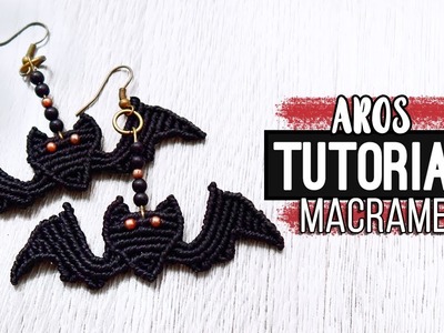 Aros Murciélagos » ???? tutorial halloween | como hacer aros de hilo | diy ● Bat Earrings #171
