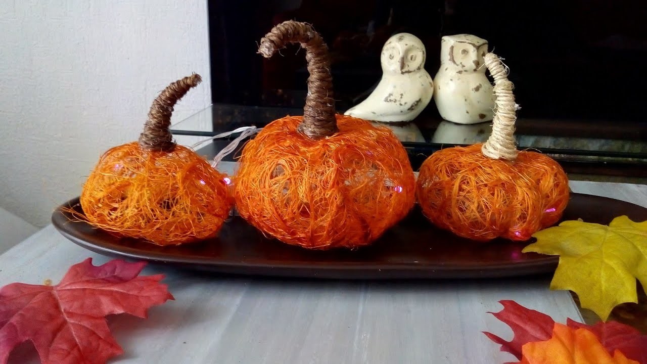 Calabazas de Halloween como hacer con mecate (Ixtle) DIY ????????????