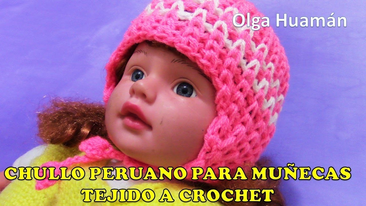 Chullo tejido a crochet para muñecas paso a paso FÁCIL DE TEJER