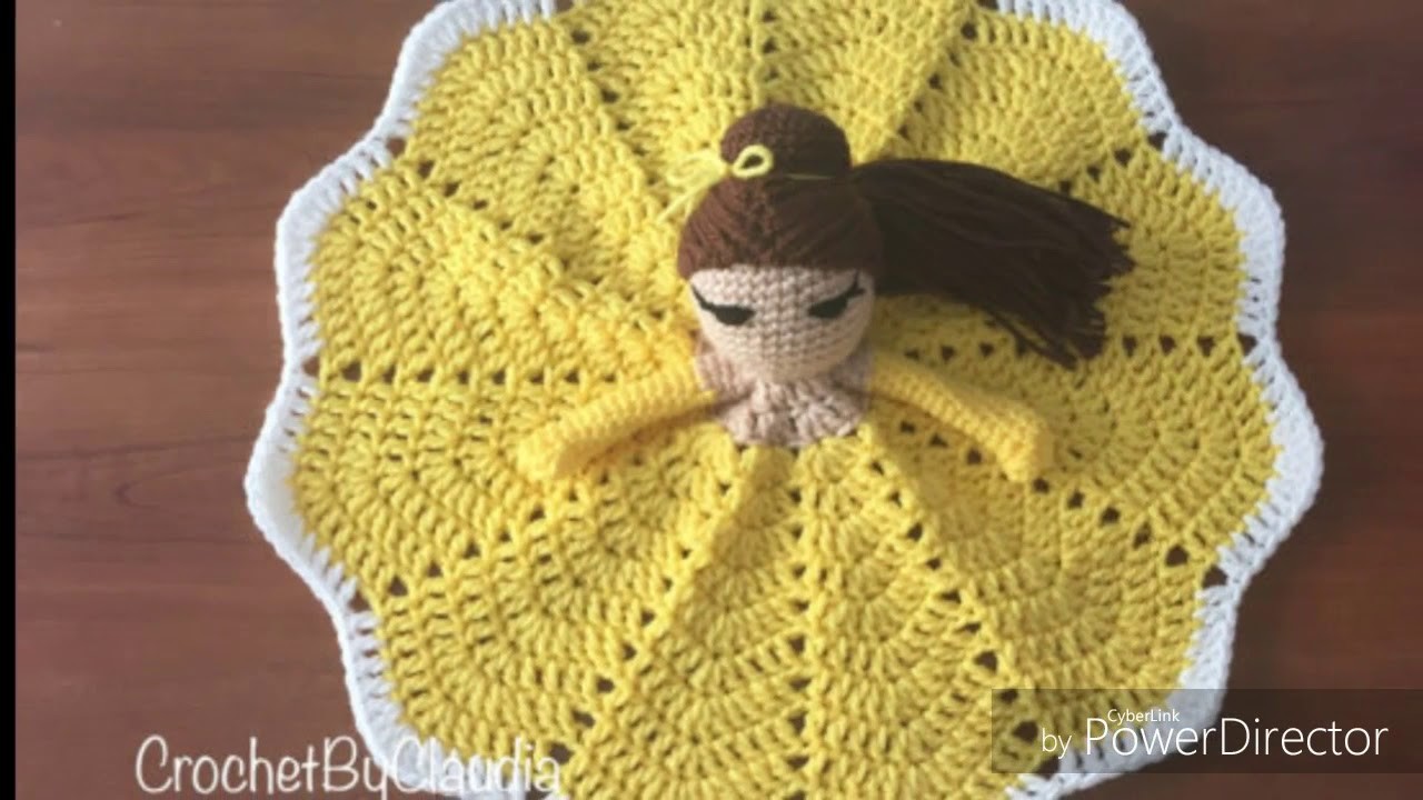 Cobija o Manta de apego amigurumi tejida a crochet La bella y la bestia lovey blanket crochet