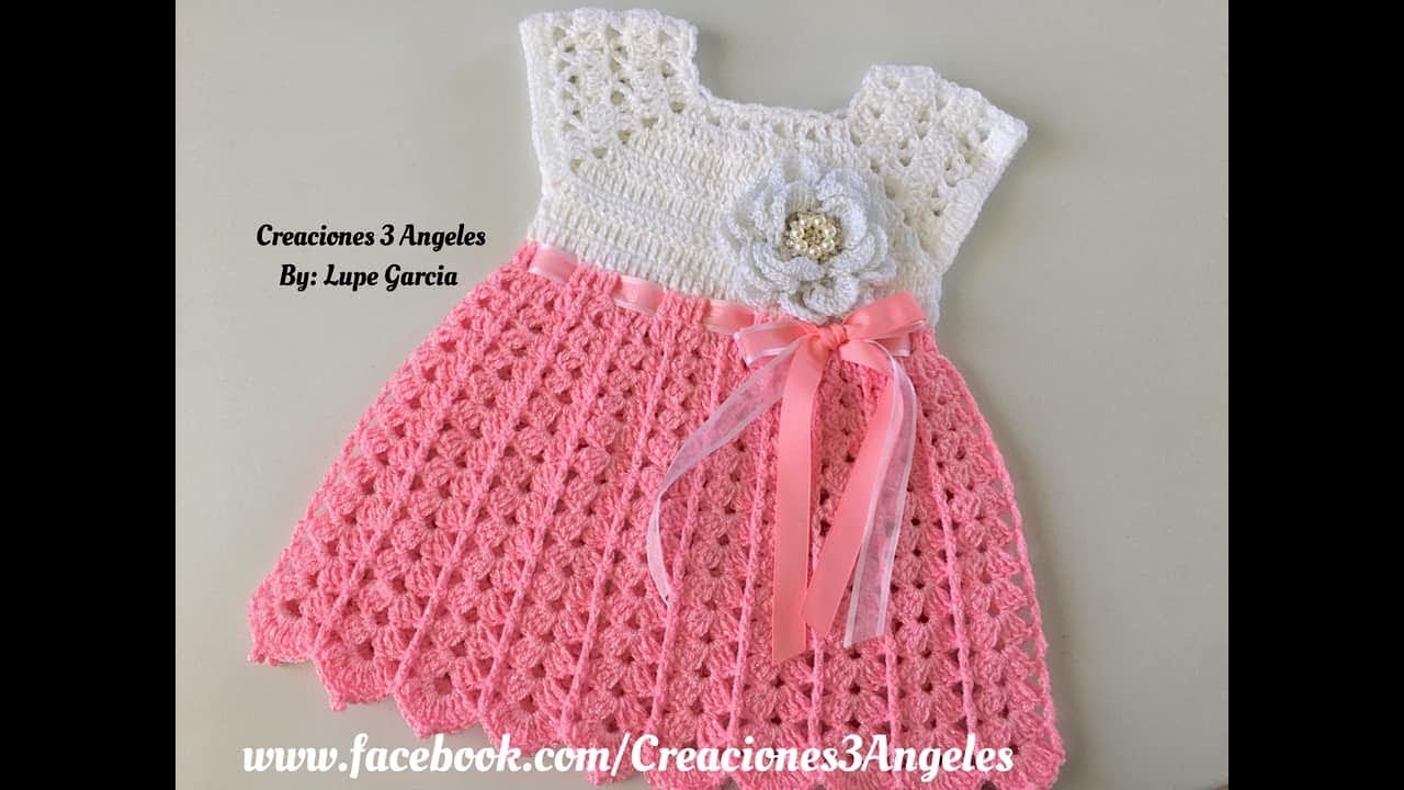 Cómo hacer vestido tejido a crochet de 0-3 meses.