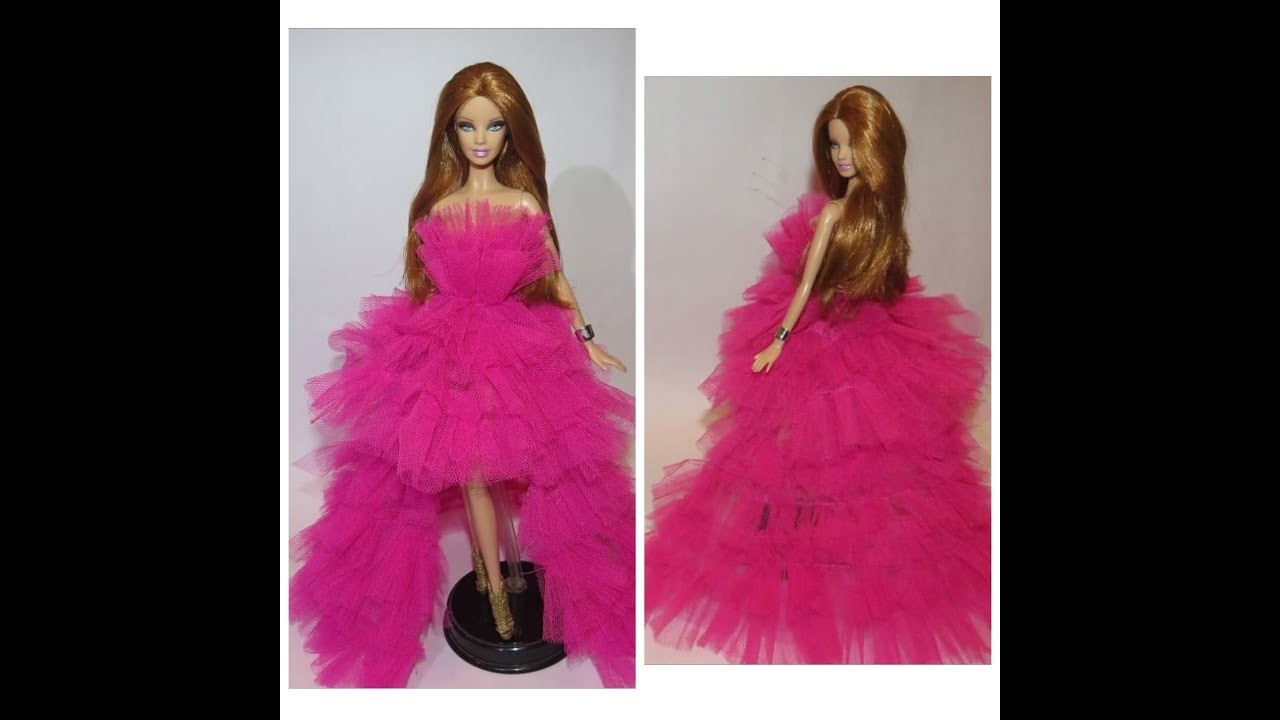 Diy barbie vestido de tul de moda tutorial en español muy facil manuLIDADES PARA MUÑECAS
