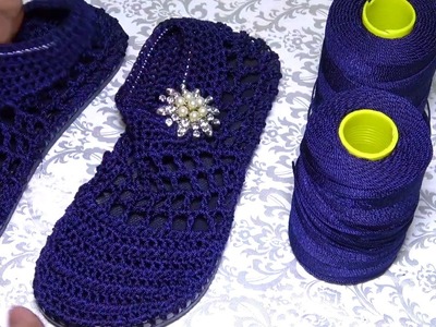 DIY- Cómo hacer un ZAPATO SANDALIA TEJIDO a mano. FÁCIL FÁCIL