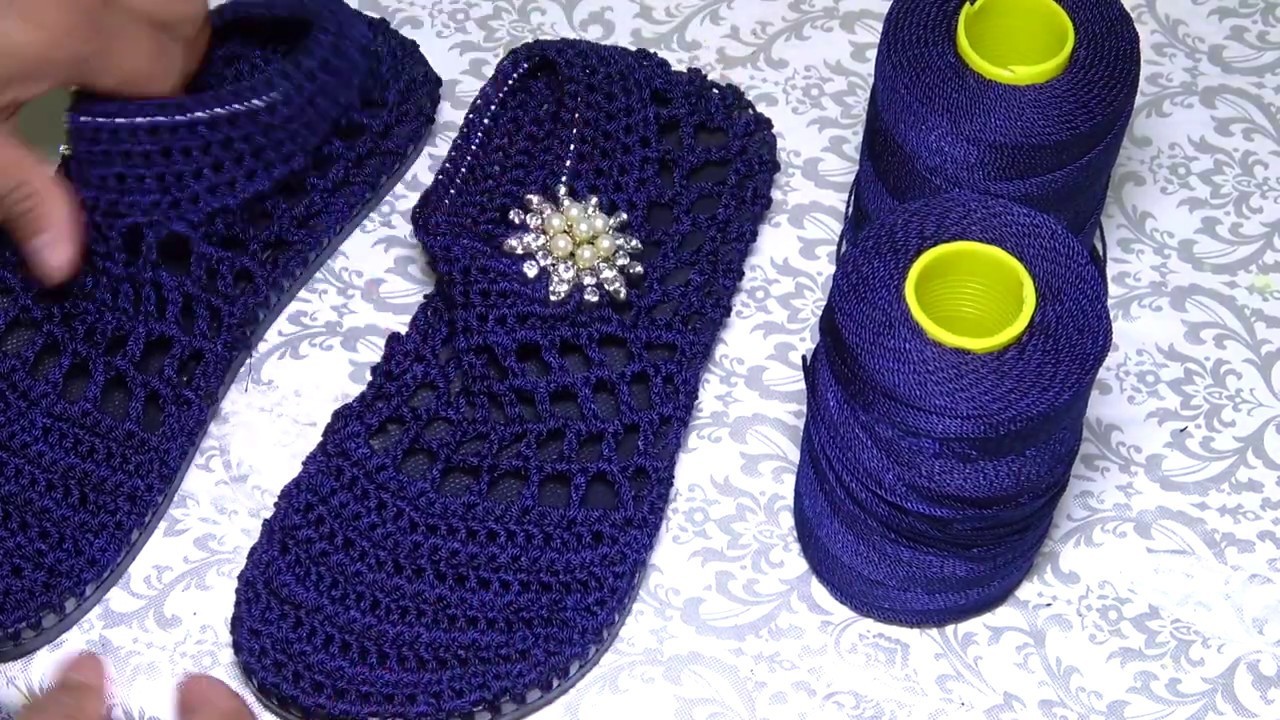 DIY- Cómo hacer un ZAPATO SANDALIA TEJIDO a mano. FÁCIL FÁCIL