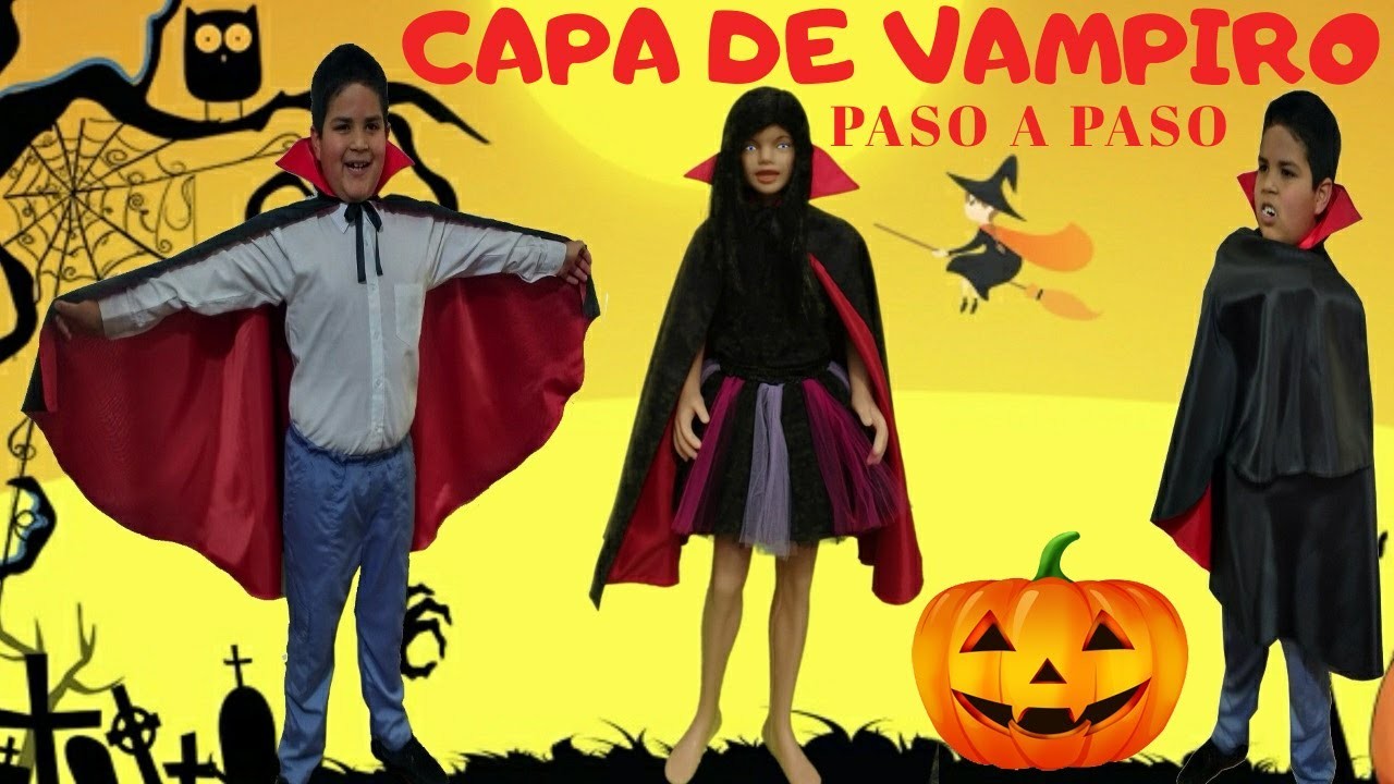 DIY. COMO HACER una CAPA de VAMPIRO o DRÁCULA para disfraz de  HALLOWEEN. Muy fácil y rápido.