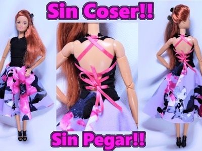 DIY Ropa Para Barbie Sin Coser y Sin Pegar!!
