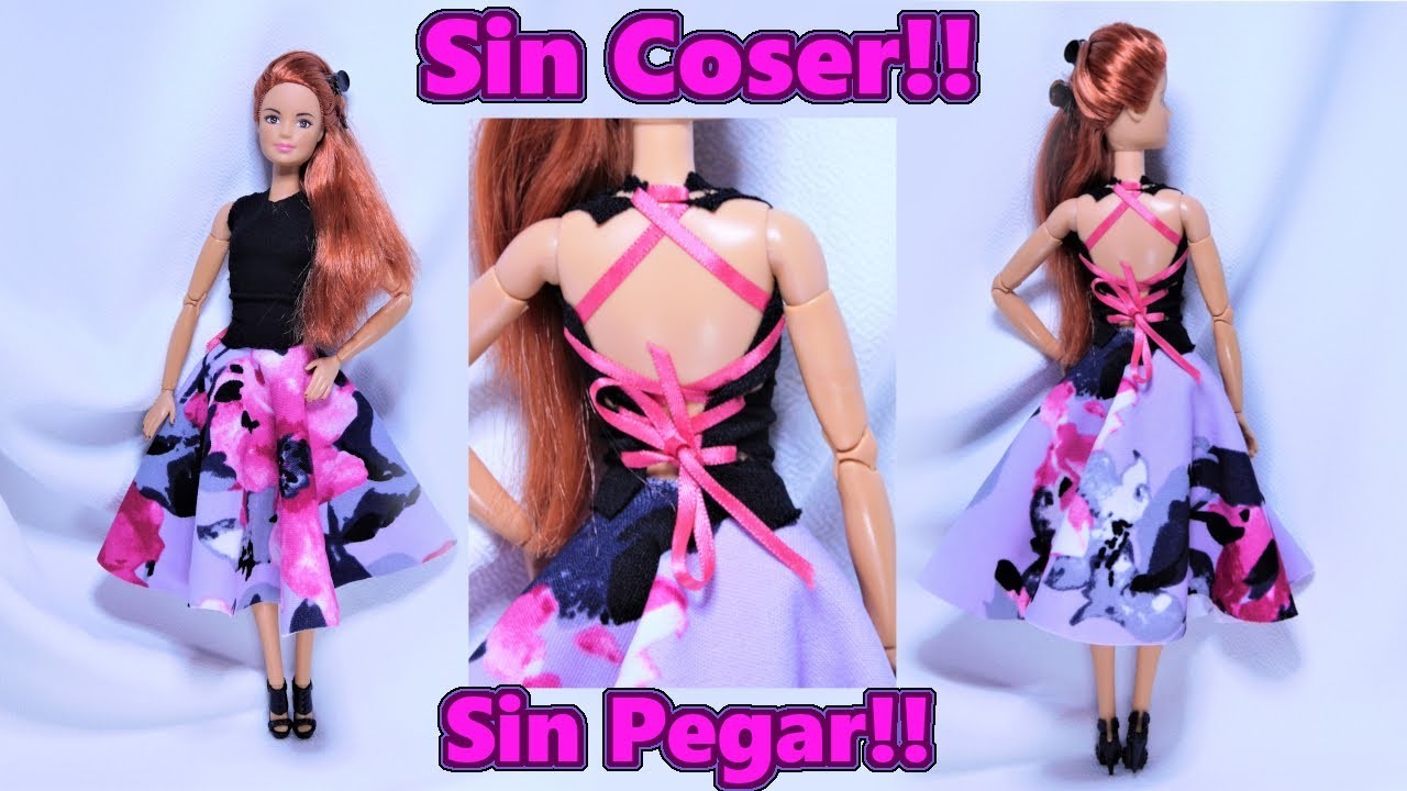 DIY Ropa Para Barbie Sin Coser y Sin Pegar!!
