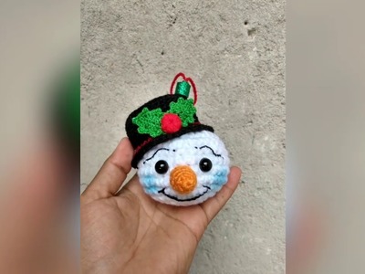 Esfera amigurumi crochet muñeco de nieve