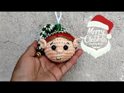 Esferas navideñas a crochet amigurumi cabeza base duende y campana