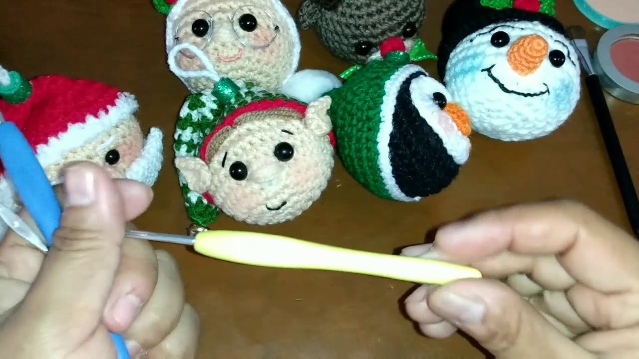 Esferas navideñas amigurumi crochet lista de materiales