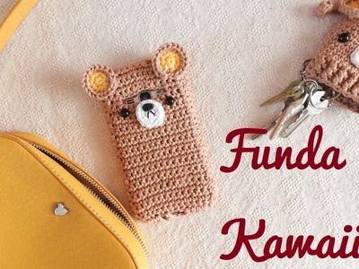 Funda a crochet para celular parte 2 rilakkuma. Diseño propio. The Honey chic